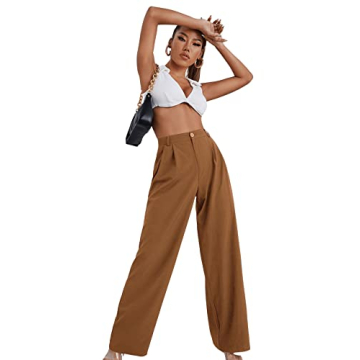 SweatyRocks Women's Stylish High Waisted Wide Leg Pants