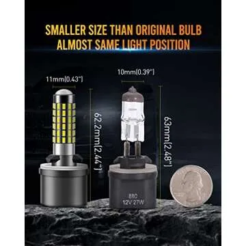 LUYED 880 LED Fog Lights - 400% Brighter Bulbs