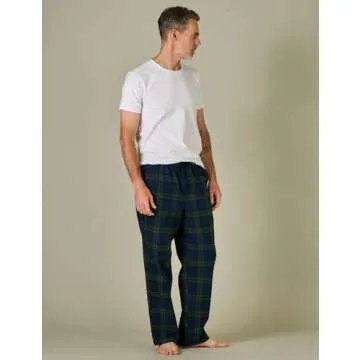 LAPASA Men's 100% Cotton Flannel Pajama Pants with Pockets