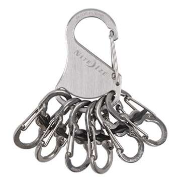 Nite Ize KeyRack Locker Steel S-Biner - Heavy-Duty Carabiner Clip for Keys - Small S-Biner MicroLock...