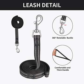 AMTOR Small Dog Harness with Leash Set, No Escape Easy Walk Puppy Harnesses for Training Walking, Step-in Reflective Soft Dogs Vest for XS S Medium Extra-Small Large Sized Dog(Blackwhite,M)