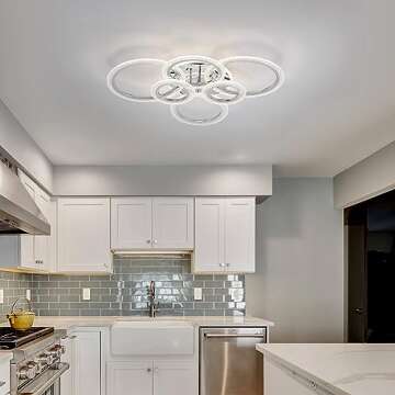 6-Rings LED Ceiling Light Dimmable with Remote Control