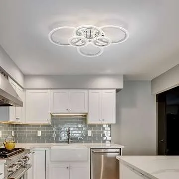 6-Rings LED Ceiling Light Dimmable with Remote Control