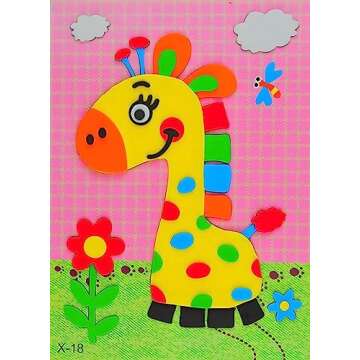 20pcs 3D EVA Foam Sticker Puzzle Game DIY Cartoon Animal Learning Education Toys for Toddler Kids Art Craft Kits (kidslove A)