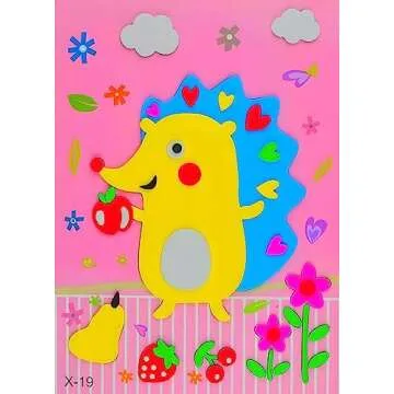 20pcs 3D EVA Foam Sticker Puzzle Game DIY Cartoon Animal Learning Education Toys for Toddler Kids Art Craft Kits (kidslove A)