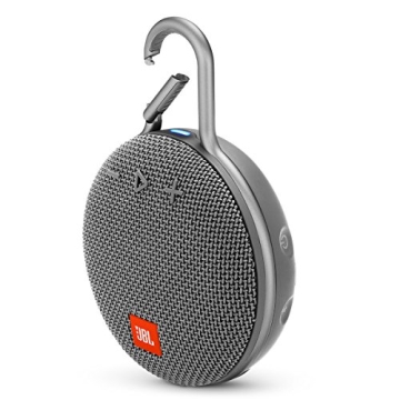 JBL Clip 3, Gray - Waterproof, Durable & Portable Bluetooth Speaker - Up to 10 Hours of Play - Includes Noise-Cancelling Speakerphone & Wireless Streaming