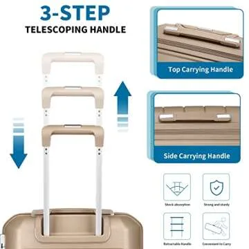 Somago Lightweight 20" Carry On Luggage with Cosmetic Case