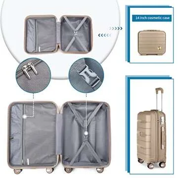 Somago Lightweight 20" Carry On Luggage with Cosmetic Case