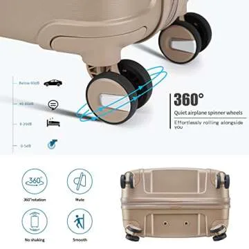 Somago Lightweight 20" Carry On Luggage with Cosmetic Case