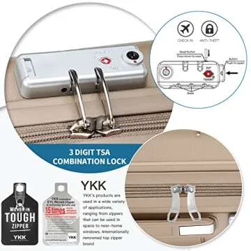 Somago Lightweight 20" Carry On Luggage with Cosmetic Case