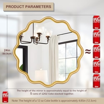 PROHOMEWARE Gold Round Mirror – Elegant 24 Inch Design