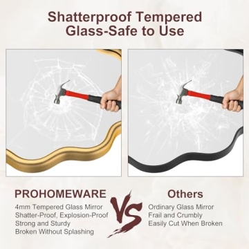 PROHOMEWARE Gold Round Mirror – Elegant 24 Inch Design