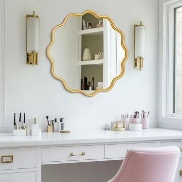 PROHOMEWARE Gold Round Mirror – Elegant 24 Inch Design