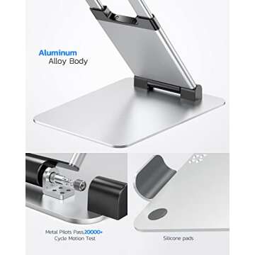 Nulaxy Laptop Stand, Ergonomic Sit to Stand Laptop Holder Convertor, Adjustable Height from 2.1" to 13.8", Supports up to 22lbs, Compatible with MacBook, All Laptops Tablets 11-17" - Silver