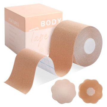 Okela Boob Tape - Instant Lift for Large Breasts, Flesh Tan & Hypoallergenic