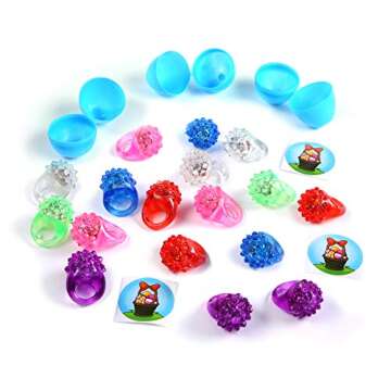 Giraffe 100 Pack Premium Prefilled Easter Eggs - Toy Filled Bulk Plastic Eggs for Kids with Slap Bra...