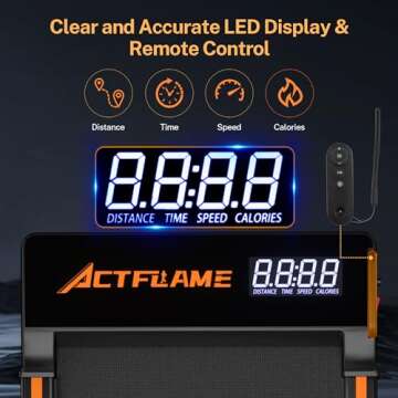 ACTFLAME Walking Pad Treadmill with Incline, Under Desk Treadmills, Portable Treadmill for Home Office, Walking Pad 4 in 1 Treadmill for Walking Running, 2.5HP Compact Treadmill with Remote Control