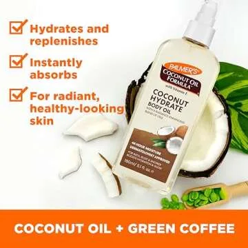 Palmer's Coconut Oil Formula Body Oil, Body Moisturizer with Green Coffee Extract, Bath Oil for Dry Skin, 5.1 Ounces (Spray Cap)