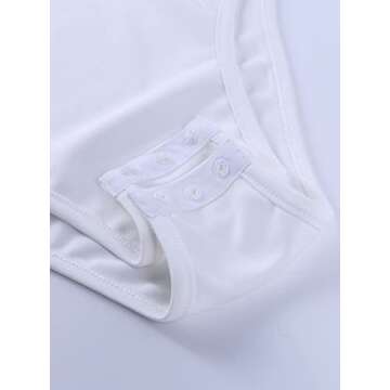 Hilinker Women's Square Neck Sleeveless Bodysuit Tie Shoulder Ruched Leotard White Small