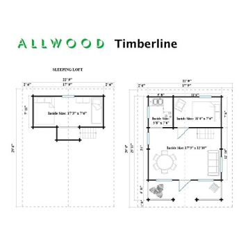Allwood Timberline Cabin Kit 483 SQF Cozy Retreat