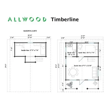 Allwood Timberline Cabin Kit 483 SQF Cozy Retreat