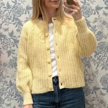 Stylish Women Y2k Knitted Cropped Cardigan Sweater