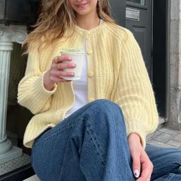 Stylish Women Y2k Knitted Cropped Cardigan Sweater