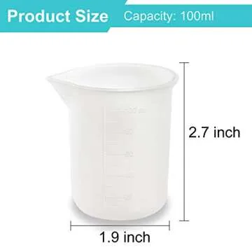 Coopay 12 Pieces 100 ml Silicone Measuring Cup DIY Resin Glue Tools Cup for Making Handmade Craft No...