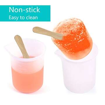 Coopay 12 Pieces 100 ml Silicone Measuring Cup DIY Resin Glue Tools Cup for Making Handmade Craft Nonstick Silicone Mixing Cups