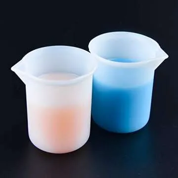 Coopay 12 Pieces 100 ml Silicone Measuring Cup DIY Resin Glue Tools Cup for Making Handmade Craft Nonstick Silicone Mixing Cups