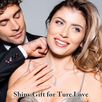 JL LITTLE FOREST Moissanite Necklace Gifts for Women, 1-3 Carat D Color VVS1 Clarity Lab Created Simulated Diamond Pendant Anniversary Birthday Jewelry Present for Wife Mom (1 Carats)