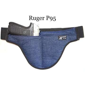 DTOM Denim Possum Pouch Crotch Carry Holster - Medium Size