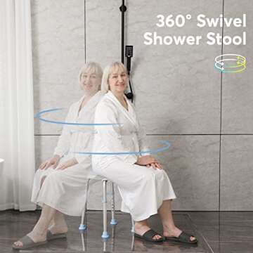 OasisSpace 360 Degree Rotating Shower Chair for Safety