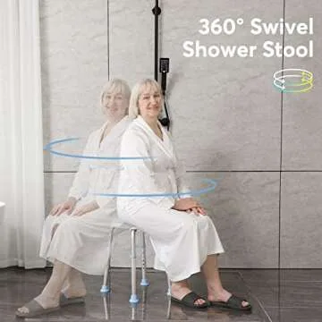 OasisSpace 360 Degree Rotating Shower Chair for Safety