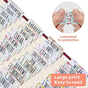 SUREFORU Bible Tabs Old and New Testament, Large Print and Easy-to-Read Bible Journaling Supplies, P...