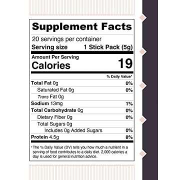 Beauty Tonic Beauty Collagen Powder Supplement - 20 Single-Serving Sticks, Unflavored, Non-GMO, Collagen Type I and III, Made in The USA