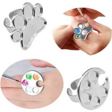 HLLMX 2 PCS Mini Manicure Palette - Wearable Nail Art Polish Holder