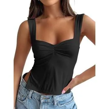 Trendy Queen Womens Going Out Crop Tops Backless Tank Tops Summer Y2k Teen Girls Basics Cute Clothes...