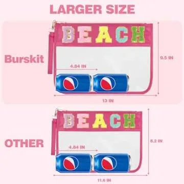 Burskit Beach Bag with Glitter Chenille Letters | Waterproof