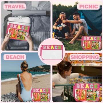 Burskit Beach Bag with Glitter Chenille Letters | Waterproof