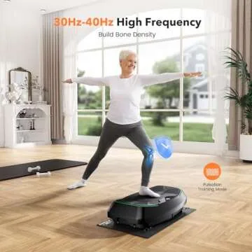 FLYBIRD 4D Vibration Plate 500 LBS Capacity, Oscillation, Linear, Pulsation Vibration Plate Exercise Machine, Triple Motors Vibration Plate for Lymphatic Drainage & Bone Density Building-Black