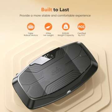 FLYBIRD 4D Vibration Plate 500 LBS Capacity, Oscillation, Linear, Pulsation Vibration Plate Exercise Machine, Triple Motors Vibration Plate for Lymphatic Drainage & Bone Density Building-Black