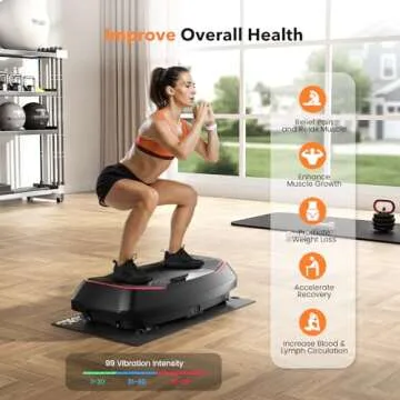 FLYBIRD 4D Vibration Plate 500 LBS Capacity, Oscillation, Linear, Pulsation Vibration Plate Exercise Machine, Triple Motors Vibration Plate for Lymphatic Drainage & Bone Density Building-Black