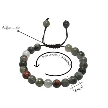 African Bloodstone Adjustable Bracelet for Men & Women