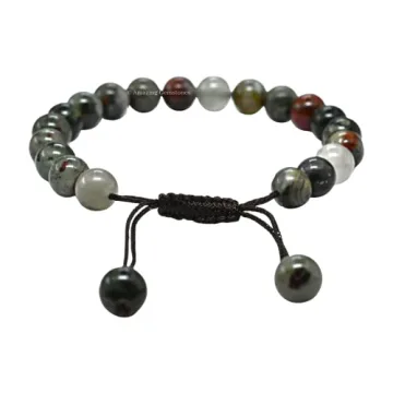 African Bloodstone Adjustable Bracelet for Men & Women