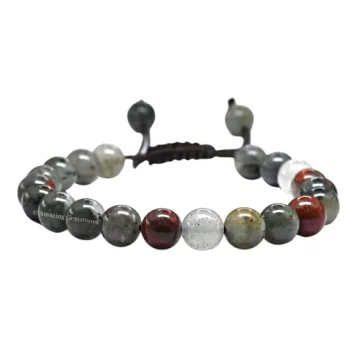 African Bloodstone Adjustable Bracelet for Men & Women