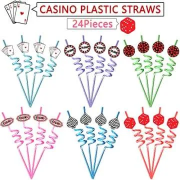 Casino Party Straws 24pcs for Themed Events and More
