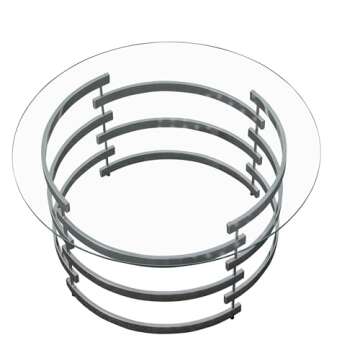 Steve Silver Company Tayside Contemporary Design, Plated Base, Tempered Glass Top, Modern Artistry Cocktail Table, 35" W x 35" D x 18" H, Clear/Chrome