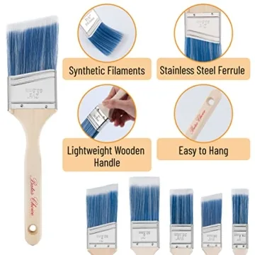 Bates Paint Brushes 6 Pack Premium Wood Handle Brushes