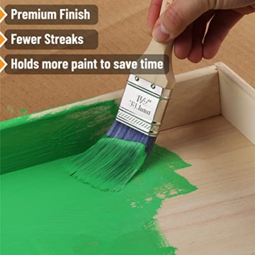 Bates Paint Brushes 6 Pack Premium Wood Handle Brushes